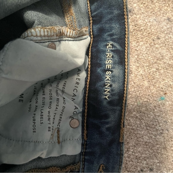 NWT American Eagle Black Ne(X)t Level hi-rise Skinny Jeans Size 0 short - Picture 4 of 5